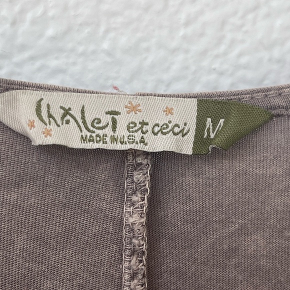 Chalet Et Cici Asymmetrical Army Green Flowy 100% Cotton Pocket Dress Size Med - Picture 2 of 5